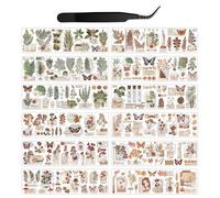 CHROMACRAFT 24 Pegatinas De Plantas Vintage, Pinzas De 1 Pieza, Pegatinas De Flores Y Plantas, Pegatinas para Álbumes De Recortes, Accesorios para Álbumes De Recortes, Pegatinas De Material DIY