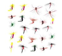 CHROMACRAFT 24 Piezas De Anzuelos De Cebo con Mosca Simulados, Accesorios De Pesca, Anzuelos De Cebo Creativos, Anzuelos De Cebo Duraderos