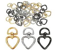 CHROMACRAFT 24 Piezas Hebillas En Forma De Corazón, Hebillas Giratorias En Forma De Corazón, Mosquetones con Anilla En D, Hebillas Coles Decorativas De Bricolaje, Accesorios para Llaves, Bolsos