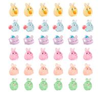 CHROMACRAFT 36 Piezas De Adornos Luminosos De Conejo, Mini Adornos, Adornos Creativos De Resina, Decoración De Paisaje De Jardín, Decoración De Escritorio