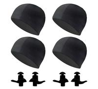 CHROMACRAFT 4 Gorros De Natación De Cinco Líneas Y 2 Pares De Tapones para Los Oídos En Espiral, Cómodos De Usar Y Equipos De Baño Competitivos Impermeables.