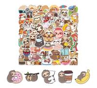 CHROMACRAFT 5 Broches En Forma De Perezoso Y 50 Pegatinas con El Mismo Tema, Lindas Insignias De Animales, Decoración De Mochila, Set De Regalo Creativo.