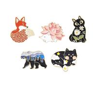 CHROMACRAFT 5 Piezas De Broches De Animales De Dibujos Animados, Lindos Broches, Broches Decorativos, Broches Creativos De Animales, Broches De Metal