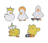 CHROMACRAFT 5 Piezas De Broches De Pato De Dibujos Animados, Broches Lindos Y Divertidos, Broches para Niños, Broches De Diseño Creativo, Accesorios De Ropa