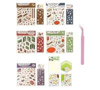 CHROMACRAFT 6 Juegos De Mini Pegatinas De Escenas, Pinzas De 1 Pieza, Pegatinas De Escenas 3D, Pegatinas De Decoración del Hogar 3D DIY, Decoración Creativa De Pegatinas para Cuaderno