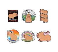 CHROMACRAFT 6 Piezas De Broches De Capibara De Dibujos Animados, Lindos Broches De Metal, Broches Creativos, Broches De Regalo, Broches Interesantes