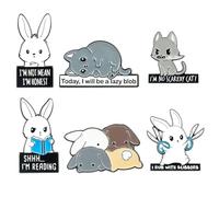 CHROMACRAFT 6 Piezas Lindos Broches De Animales, Broches De Conejo, Broches De Dibujos Animados, Broches Creativos, Broches para Niños, Broches Decorativos