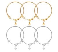 CHROMACRAFT 6 Piezas Pulseras Simples, Pulseras De Moda, Pulseras Ajustables, Materiales De Pulsera DIY, Fabricación De Joyas para Mujer