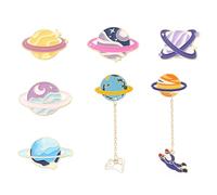 CHROMACRAFT 7 Piezas Broches De Planetas, Broches Creativos, Broches Interesantes, Broches Decorativos, Broches para Niños, Broches Lindos