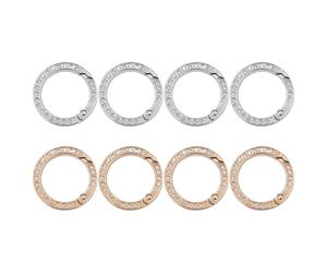 CHROMACRAFT 8 Piezas De Anillos De Resorte De Diamantes De Imitación, Hebillas De Metal Simples, Accesorios De Joyería DIY, Llaveros, Hebillas Decorativas para Bolsos