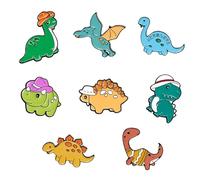 CHROMACRAFT 8 Piezas De Broches De Dinosaurios De Dibujos Animados, Lindos Creativos, Para Niños, Broches De Metal, Regalos Decorativos