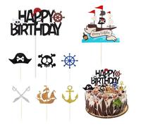 CHROMACRAFT 8 Piezas De Complementos De Cumpleaños con Tema Pirata, Complementos Creativos para Pasteles, Decoraciones para Pasteles, Complementos para Pasteles para Niños