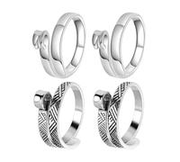 CHROMACRAFT Anillo De Alambre Trenzado De Metal De 4 Piezas, Anillo De Ganchillo Trenzado De Dedo, Diseño De Apertura Ajustable, Costura De Bricolaje.