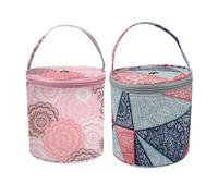 CHROMACRAFT Bolsa De Almacenamiento para Herramientas De Tejer De 2 Piezas, Bolsa De Almacenamiento Portátil, Bolsa De Almacenamiento De Viaje, Almacenamiento De Accesorios De Ganchillo