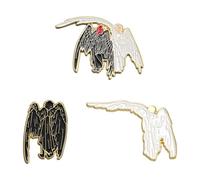 CHROMACRAFT Broches De Ángel Y Diablo De 3 Piezas, Broches De Diseño Creativo, Broches Personalizados De Moda, Broches De Metal, Accesorios De Vestir