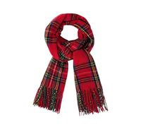 CHROMACRAFT Bufanda Unisex Adulto, Rojo, Cuadros, 100% Imitación Cachemira, Clásica, Cálida