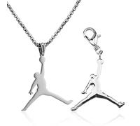 CHROMACRAFT Collar De Elemento De Baloncesto De 1 Pieza Y Cole De Elemento De Baloncesto De 1 Pieza, Joyería Personalizada De Moda, Joyería De Acero Inoxidable, Joyería Estilo Punk