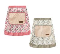 CHROMACRAFT Delantales Florales De 2 Piezas, Delantales De Mujer, Delantales De Cocina, Delantales Suaves Y Transpirables, Delantales A Prueba De Aceite, Suministros De Cocina