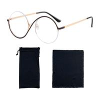 CHROMACRAFT Gafas Asimétricas De 1 Pieza, con Bolsa para Gafas De 1 Pieza Y Paño para Gafas De 1 Pieza, Gafas con Montura Redonda, Gafas con Personalidad Creativa, Accesorios De Vestir