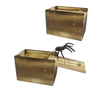 CHROMACRAFT Juguete De Caja De Madera De Araña De 2 Piezas, Juguete De Truco, Juguete Divertido, Juguete Creativo, Juguete De Araña Simulada