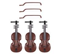 CHROMACRAFT Mini Violín De 3 Piezas, Violín En Miniatura, Modelo De Instrumento Musical De Madera, Decoración De Modelo De Instrumento Musical En Miniatura, Regalo para Los Amantes del Violín