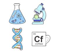 CHROMACRAFT Pack De 4 Broches De Biología, Decorativos De Metal, Broches De Regalo, Creativos Personalizados, Dibujos Animados