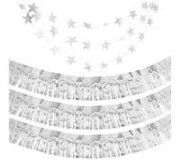 CHROMACRAFT Pancartas con Borlas De 3 Piezas Y Bandera De Tren De Estrellas De 1 Pieza, Decoraciones con Purpurina, Decoraciones De Pared para Fiestas, Artículos para Fiestas