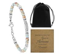 CHROMACRAFT Pulsera De Perlas De 1 Pieza con Tarjeta De 1 Pieza Y Bolso De Franela De 1 Pieza, Pulsera Estilo Boho, Pulsera De Mujer, Pulsera De Regalo, Pulsera Ajustable