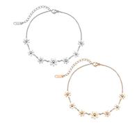 CHROMACRAFT Pulsera Margaritas 2Pcs, Pulsera Ajustable