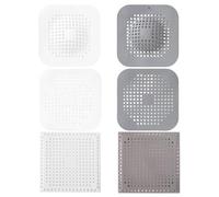 CHROMACRAFT Red De Drenaje De Piso De 6 Piezas, Red De Filtro Cuadrada, Filtro Antiobstrucción para Fregadero, Adecuado para Bañeras, Desagües De Aguas Residuales, Fregaderos