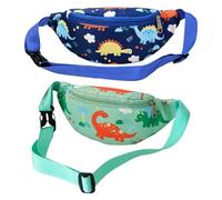 CHROMACRAFT Riñoneras con Estampado De Dinosaurios De 2 Piezas, Riñoneras con Dibujos Animados Lindos, Accesorios De Viaje Al Aire Libre, Riñoneras para Niños, Riñoneras Portátiles