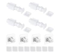 CHROMACRAFT Soportes para Persianas De 4 Piezas Y Ganchos para Barras De Cortina De 4 Piezas, Accesorios para Cortinas, Instalación De Persianas Sin Taladrar, Accesorios para El Hogar