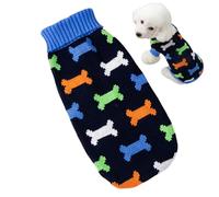 CHROMACRAFT Suéter De Punto para Cachorros, Suéter con Patrón De Huesos, Chaleco De Punto Suave, Ropa Cálida para Mascotas De Invierno, Suministros para Mascotas, 1 Pieza