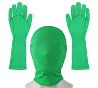 Chromakey Green Screen Guantes Hood Chroma Key Green Glove Hood Efectos invisibles Fondo Chroma Keying Guantes verdes y capucha para fotografía de pantalla verde Foto Video Film Make
