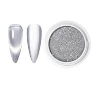 Chrome Nail Powder - Silver Mirror Effect Pigment, Holographic Shine Manicure Dust | Professional nails art Supplies For Salon Home Use, Ultra Fine metalic Finish Decoration For Acrylic Gel