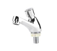 Chrome Plated Self Closing Basin Sink Tap Faucet with Time Delay Water Saving Function for Bathroom and Kitchen Use