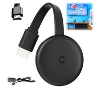 Chromecast - Dispositivo para TV, HDMI inalámbrico 3 en 1, Miracast Dongle, 2.4/5G, dongle WiFi de doble banda para TV, compatible con Airplay/Miracast/DLNA para Android/Windows/iOS/Mac OS, Plug and