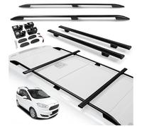 CHROMEMASTER | Barras de Techo y Portaequipajes de Techo Compatible con Ford Tourneo Courier 2014-2023 | Kit Específico para Transporte de Carga y Equipaje en el Techo del Coche | Aluminio