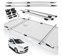 CHROMEMASTER | Barras de Techo y Portaequipajes de Techo Compatible con Ford Tourneo Courier 2014-2023 | Kit Específico para Transporte de Carga y Equipaje en el Techo del Coche | Aluminio