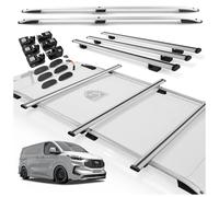 CHROMEMASTER | Barras de Techo y Portaequipajes de Techo Compatible con Ford Transit Custom L1 Corto 2023+ | Kit Específico para Transporte de Carga y Equipaje en el Techo del Coche | Aluminio