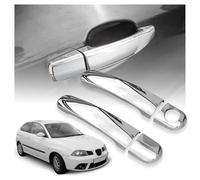 CHROMEMASTER | Cubiertas para Manillas Exteriores de Puerta Compatibles con SEAT Ibiza Hatchback 3D 2002-2009 | Acero inoxidable; Color: Cromo; Protección y Nuevo Look para Tus Manillas; Juego: 4 uds.