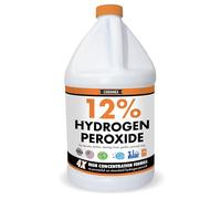 Chromex Peróxido de hidrógeno 12 por ciento de grado alimenticio, solución concentrada de 4 veces, se diluye a 4 galones, usos versátiles incluyen cuidado tópico, hogar, cocina, limpiador de baño,