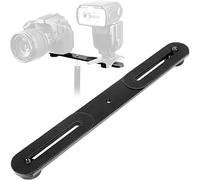 ChromLives 1/4 "Barra de extensión de soporte de flash de montaje de doble cámara 10.6" Soporte de flash recto Soporte de trípode para cámara DSLR Luz de flash LED Micrófono de luz y más