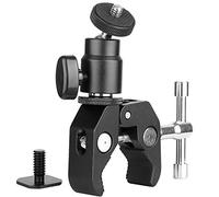 ChromLives Abrazadera de Cabeza esférica para cámara, súper Abrazadera y Mini Adaptador de Montaje de Zapata Caliente con Tornillo de trípode de 1/10.2 cm-20 Compatible con Monitor LCD/DV, Luces LED,