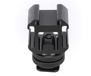Chromlives - Adaptador de zapata fría, zapata de flash a 1/4 1/4 pulgadas Dual Layer Screw Cold Shoe Hot Adapter Bracket Stand, One for Three Multifunción, Fill Light Stand Camera