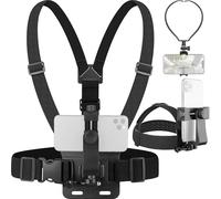ChromLives Conjunto de Montura de Correa para Teléfono Montura de Correa para el Pecho + Montura para la Cabeza + Soporte para el Cuello, 3 en 1 Soporte Manos Libres Action Camera Chest Mount