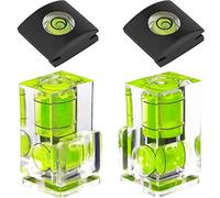 ChromLives - Juego de 4 protectores de nivel de burbuja para zapatos calientes, nivel de burbuja de 2 ejes, compatible con cámara de película digital, Canon Nikon Olympus, combinado 2 ejes y 1 eje