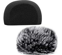 ChromLives Protector de viento para micrófono para parabrisas, protector de viento de espuma compatible con Zoom H5 H6, grabadora portátil práctica y peluda, paquete de 2