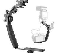 ChromLives Soporte de cámara L Montura l Video Grip Soporte en L para Zapatas Frías 1/4'' Tornillo Trípode, Empuñadura Acolchada Resistente para Videocámara con Cámara Dslr