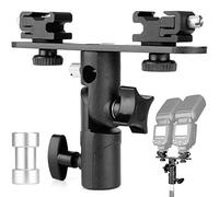 ChromLives Soporte de Flash Dual Soporte de Paraguas Soporte de Zapata de Luz Soporte Soporte de 1/4'' a 3/8 '' Compatible con la Cámara DSLR de Video Canon Nikon Yongnuo